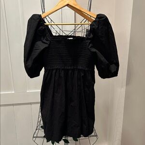 American Rag Black Smocked Top